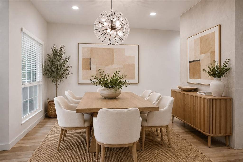 12680 Hillcrest Road, #1109, Dallas, TX 75230 Furnished dining room using AI.