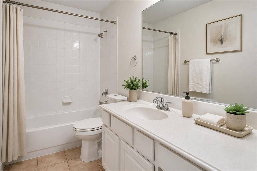 4601 Palm Valley Drive, Plano, TX 75024 Guest bath with virtual staging