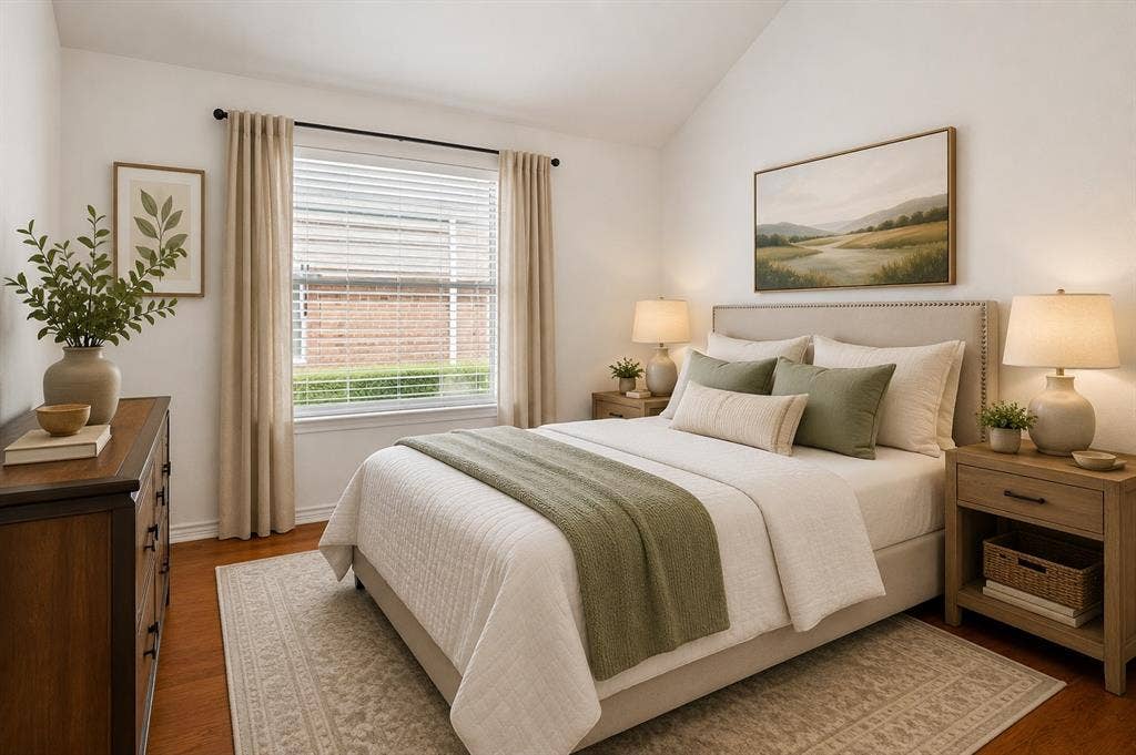 4601 Palm Valley Drive, Plano, TX 75024 Guest bedroom with virtual staging