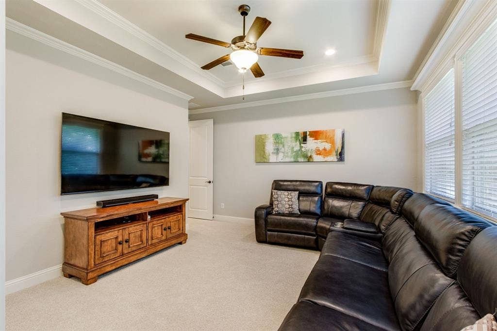 Tray cut ceiling in this 16' X 13' Bedroom!