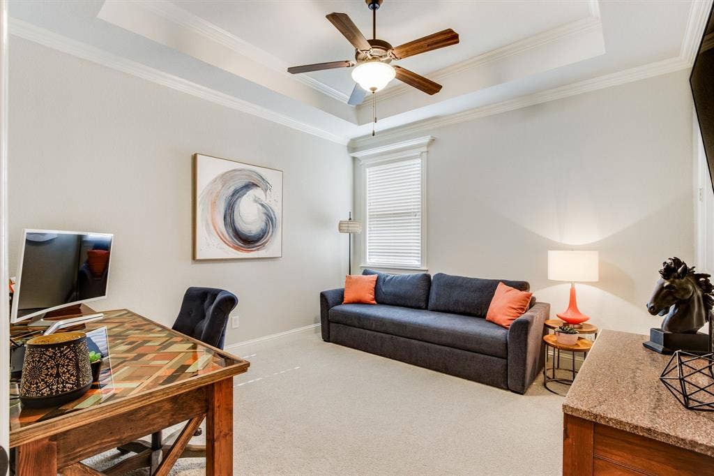 Bedroom 3 is "her" office and sitting room, walk in closet here also!