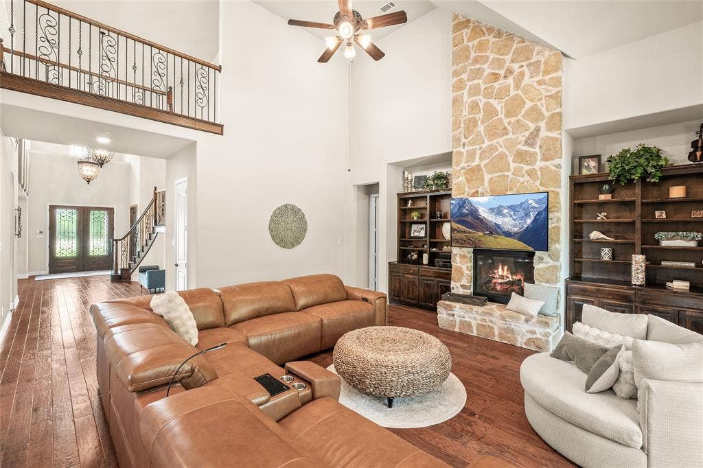 1615 Sara Cove, Lucas, TX 75002 stone fireplace