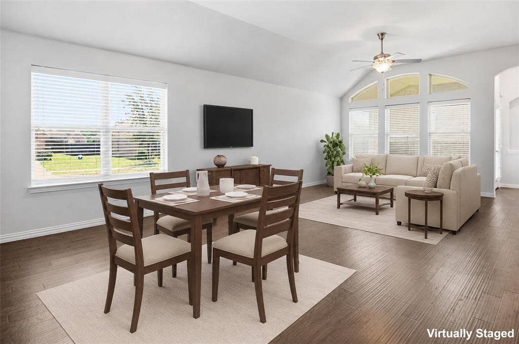 466 Rockaway Drive, Midlothian, TX 76065 Living & Dining - Virtually Staged