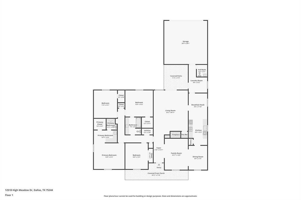12518 High Meadow Drive, Dallas, TX 75244 Floor plan