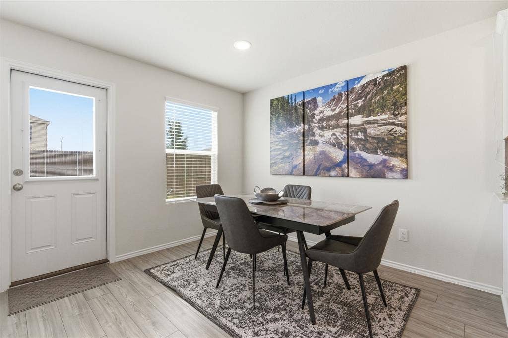 Dining area overlooking the backyard