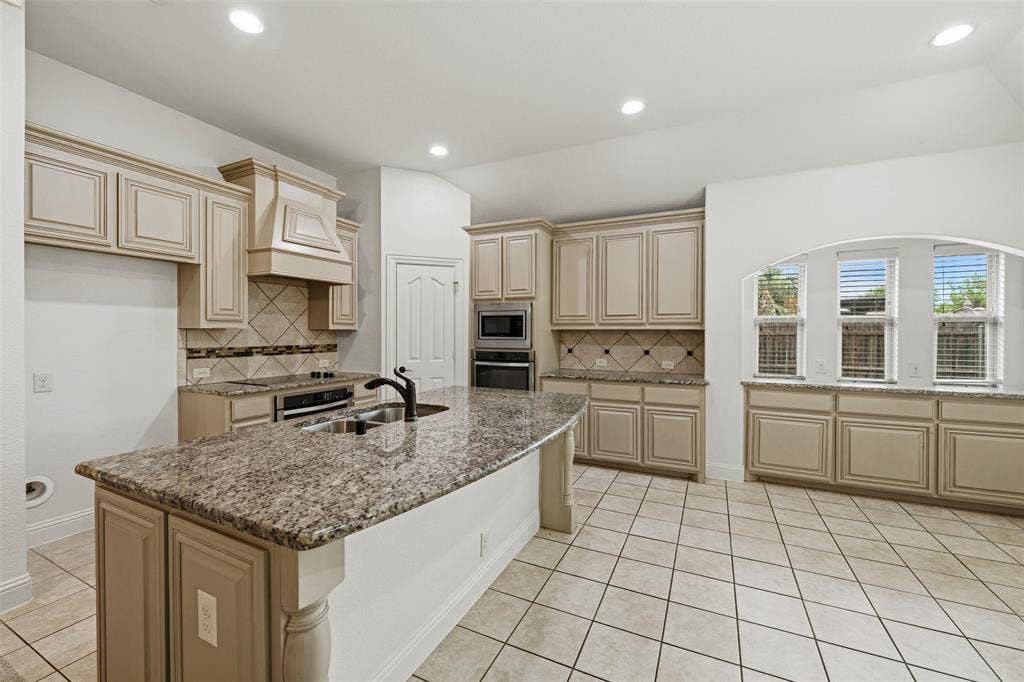 With extra cabinet and counter space