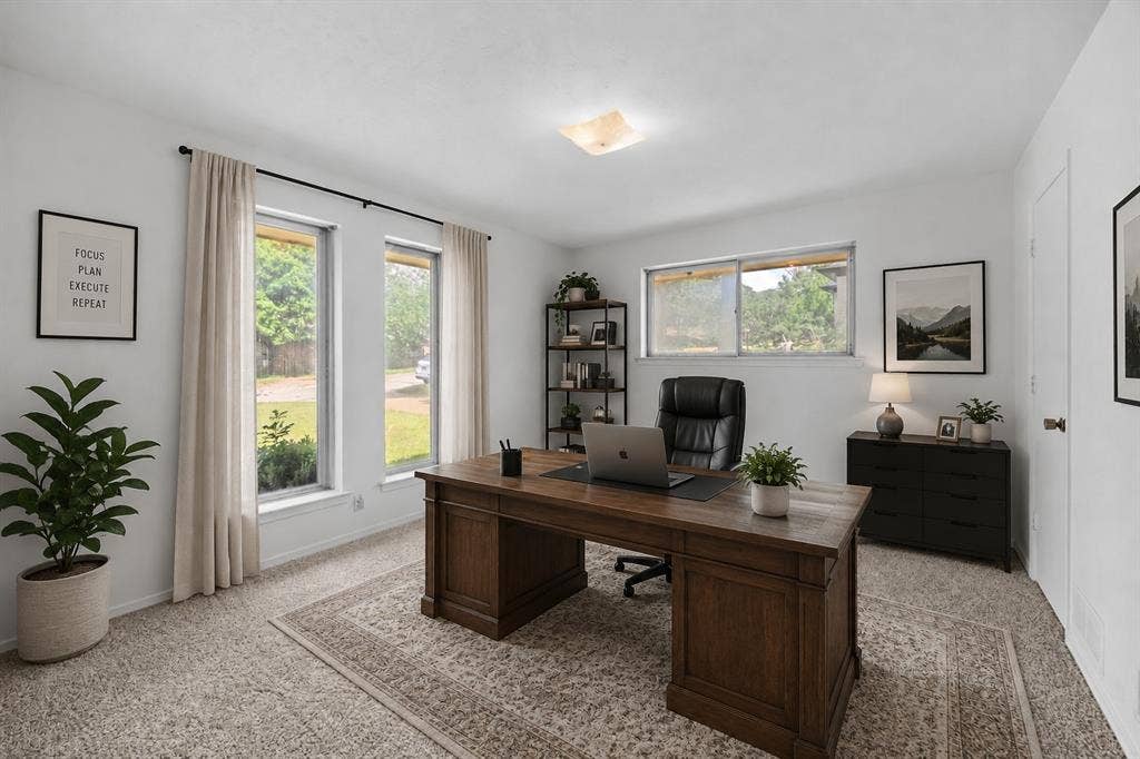 2125 Woodbrook Street, Denton, TX 76205 Bright room featuring multiple windows, neutral carpet, and white walls