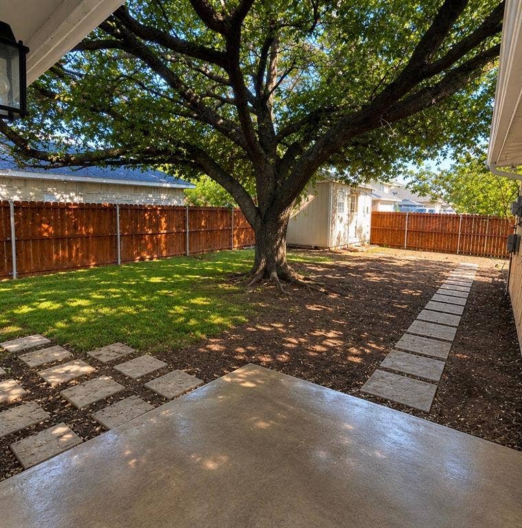 706 Crenshaw Drive, Cedar Hill, TX 75104 Back Yard with powered shed.
