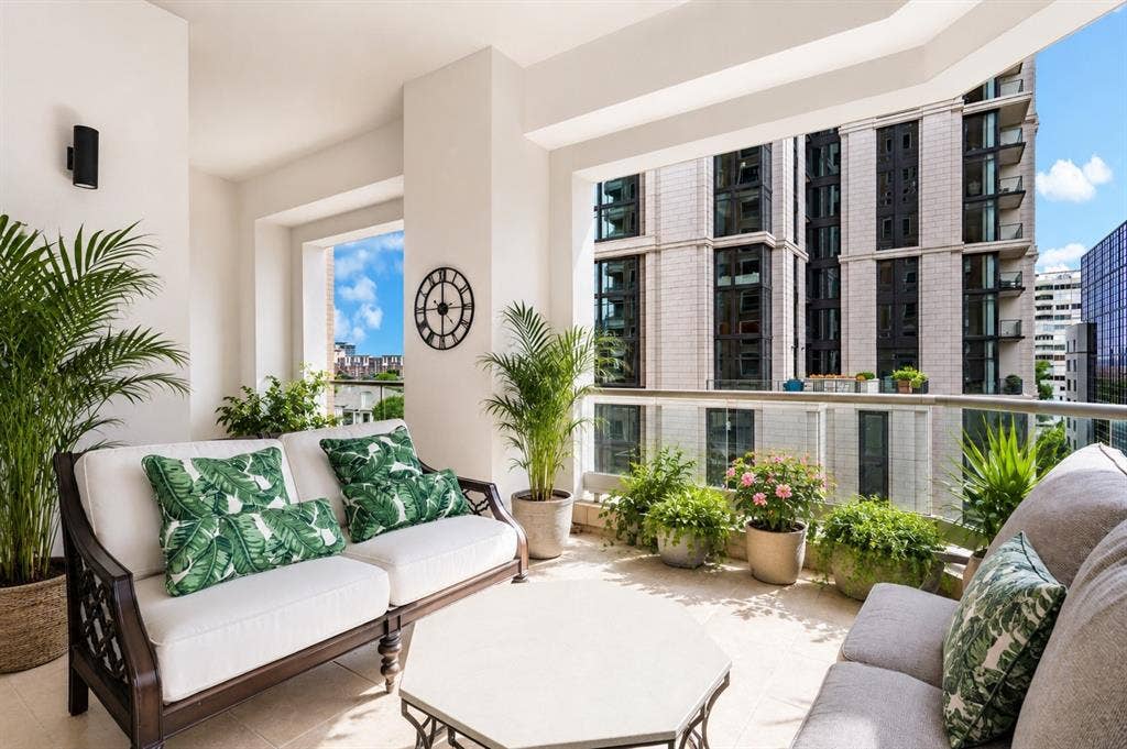 2300 WOLF Street, #5D, Dallas, TX 75201 Entertaining Balcony off of Living & Primary Bedroom.