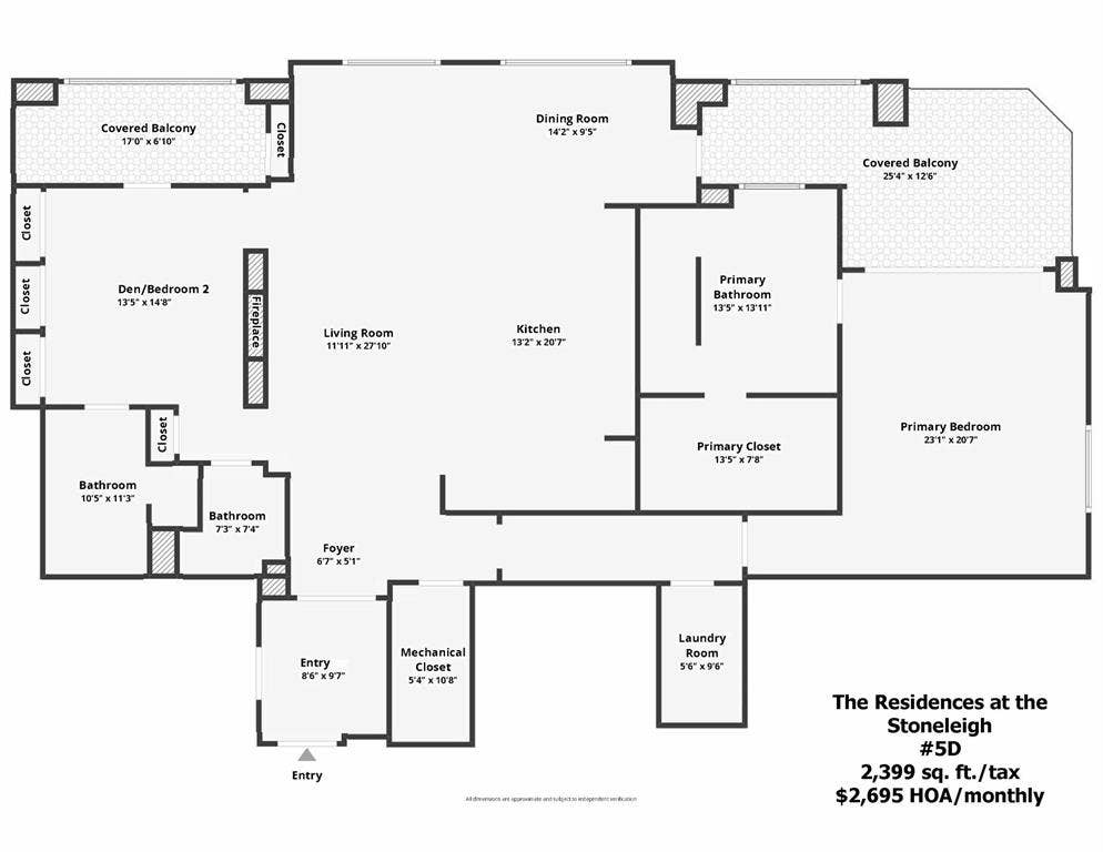 2300 WOLF Street, #5D, Dallas, TX 75201 #5D Floor Plan
