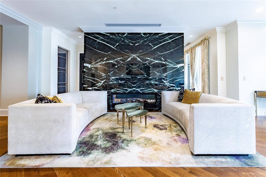 2300 WOLF Street, #5D, Dallas, TX 75201 The Stone Collective's Empress Green on the Fireplace Wall