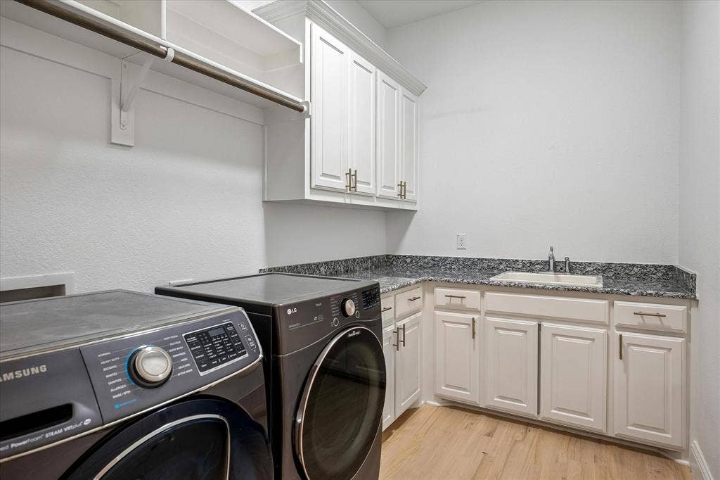 1620 Cattle Drive, Prosper, TX 75078 Utility Room has sink, storage and hanging bar