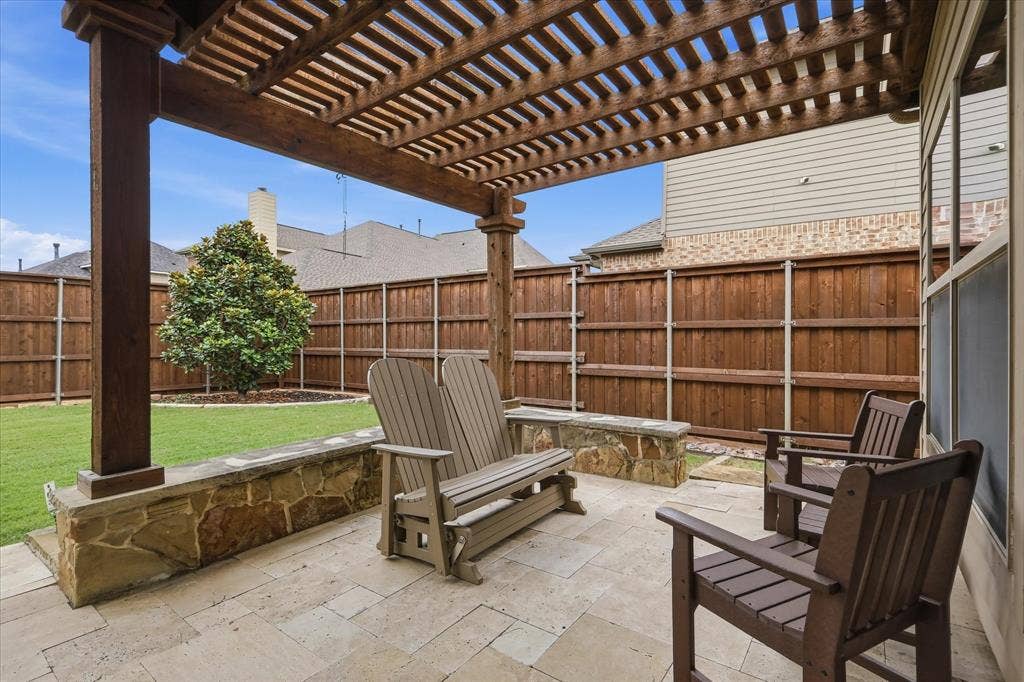 411 Devonshire Drive, Prosper, TX 75078 Extended side patio for additional seating