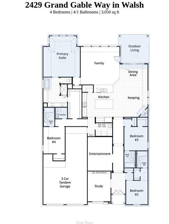 2429 Grand Gable Way, Aledo, TX 76008 Spec Floorplan