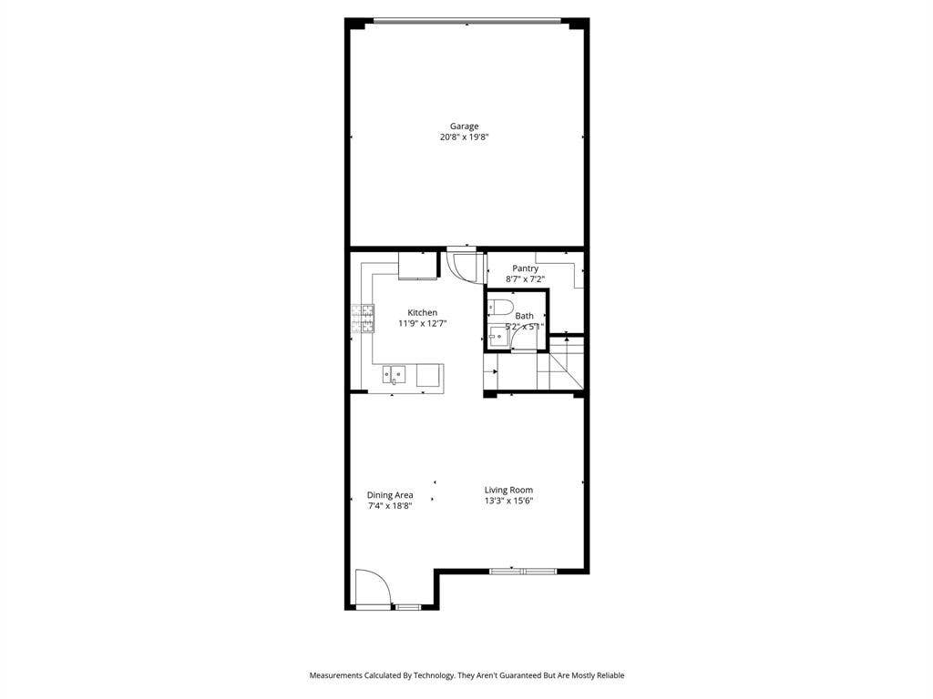 7424 Mitchell Drive, McKinney, TX 75070 Floor plan view showing the overall room layout and functional design of this McKinney TX townhome at 7424 Mitchell Drive, helping online buyers compare square footage, bedroom locations, living areas, kitchen placement, and storage in a Collin County two story townhome floor plan that supports modern living