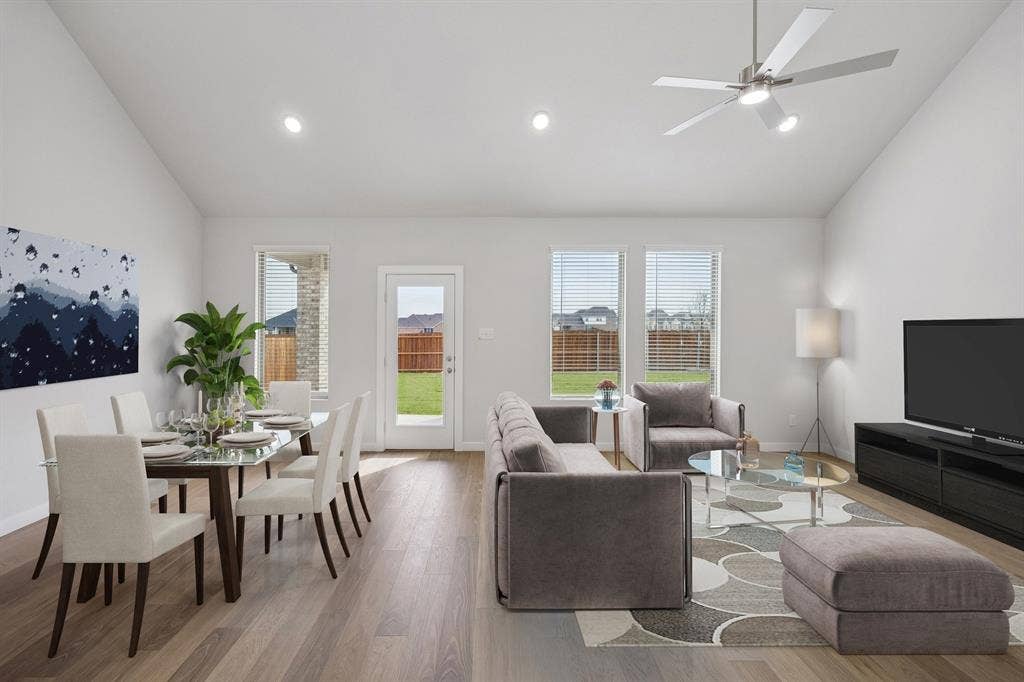 489 Hundred Acre Drive, Waxahachie, TX 75165 Living and Dining Rooms in the Masters home plan by Trophy Signature Homes – REPRESENTATIVE PHOTO