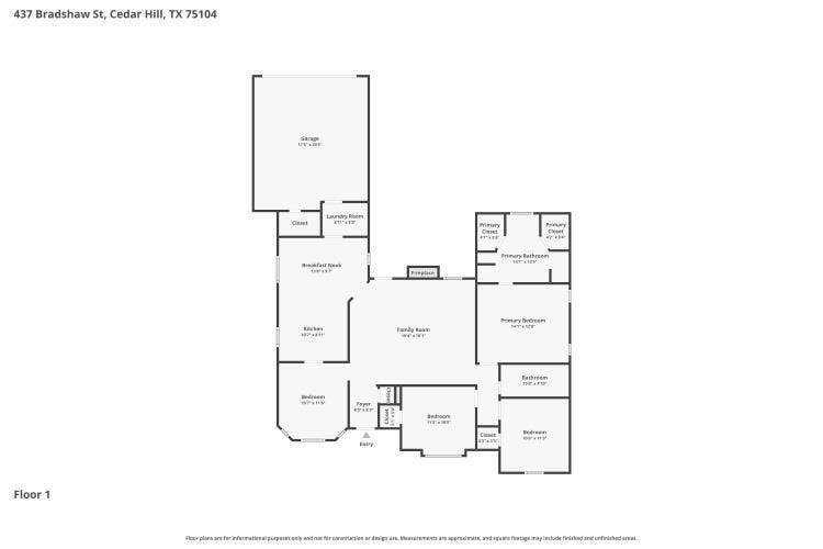 437 Bradshaw Street, Cedar Hill, TX 75104 Floor plan