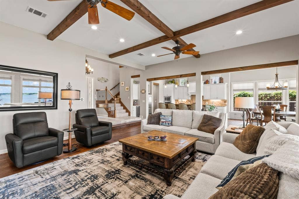 229 N Beverly Drive, Malakoff, TX 75148 The open concept floor plan flows nicely into the waterside dining area.