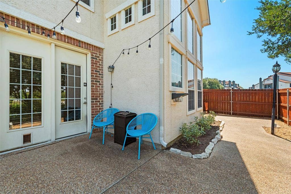 4424 Honfleur Court, Irving, TX 75038 Good sized patio and terrace, with wood fence to provide privacy from the adjacent neighborhood.