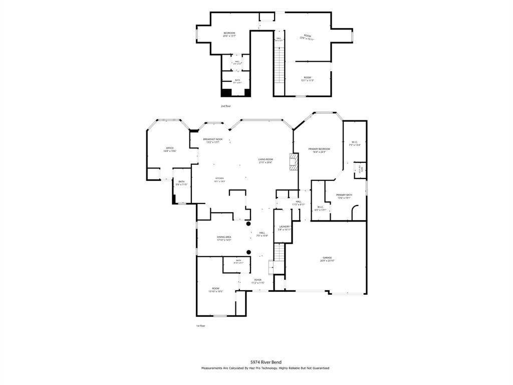 5974 River Bend Drive, Benbrook, TX 76132 Floor plan both levels