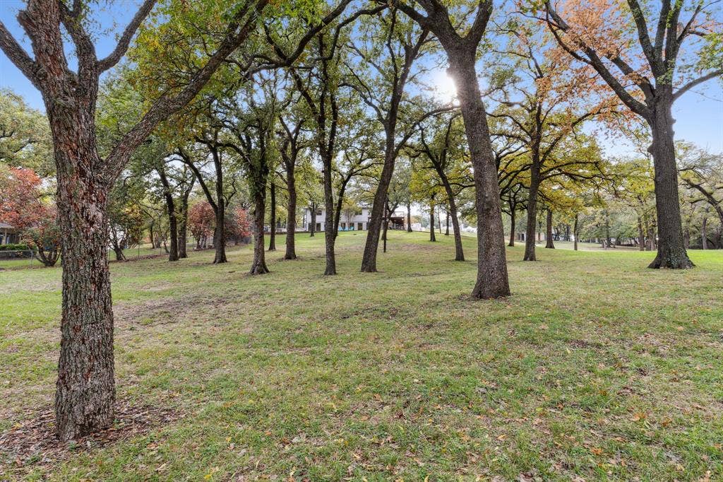 7342 Briar Road, Azle, TX 76020 Park-like setting full of mature trees and rolling slopes towards the water