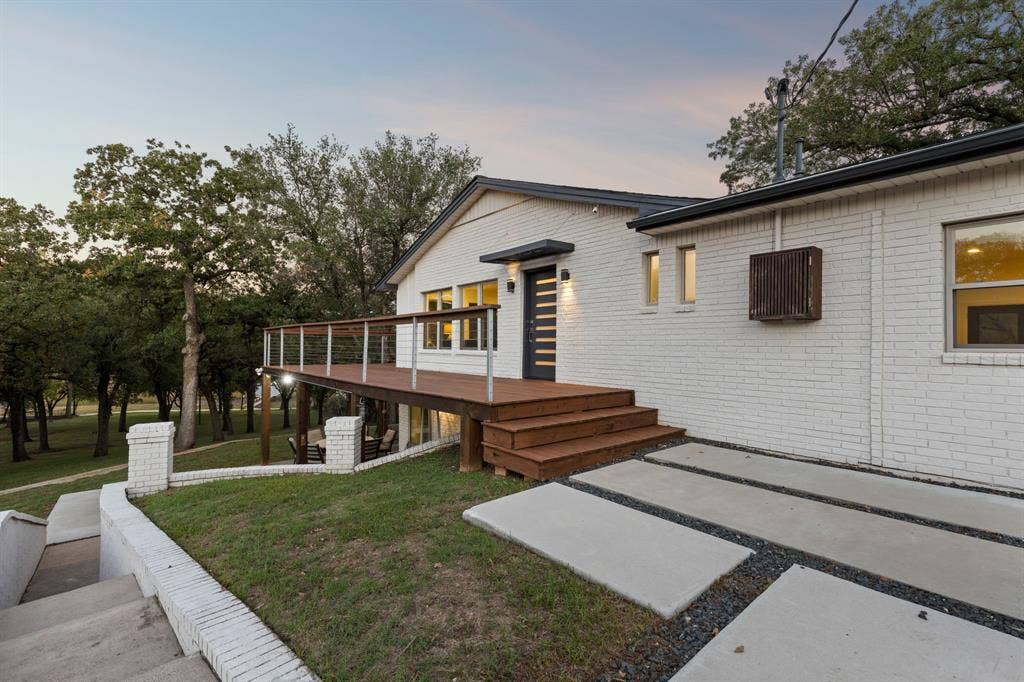 7342 Briar Road, Azle, TX 76020 Entrance to the house and outdoor access to the lower patios