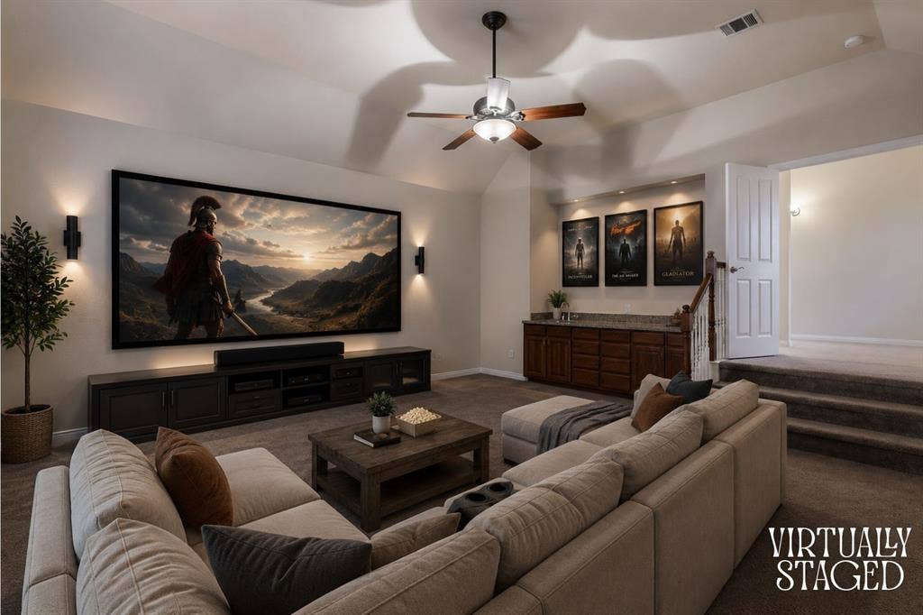 1905 Fountain Meadows Drive, Euless, TX 76039 Virtually staged media room.