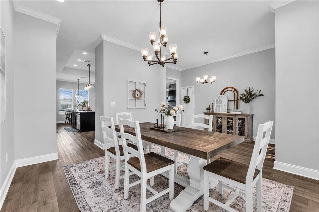154 Water View Lane, Robinson, TX 76706 dining room flows easily to the kitchen and entryway for ease of hosting and entertaining