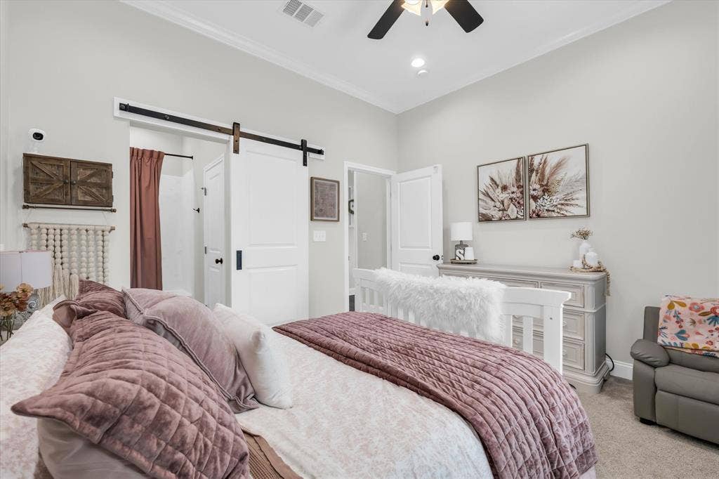 154 Water View Lane, Robinson, TX 76706 secondary bedroom with ensuite bathroom for guests or multigenerational living