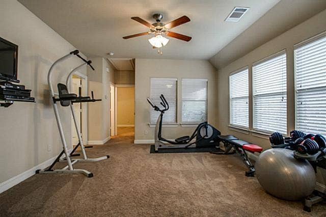 817 Deer Ridge Trail, McKinney, TX 75072 game room showing equiptment