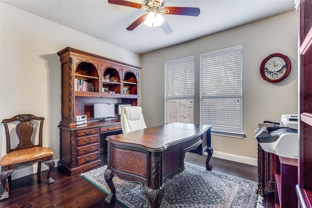817 Deer Ridge Trail, McKinney, TX 75072 Bed 2 - currently being used as office with large closet overlooking greenbelt