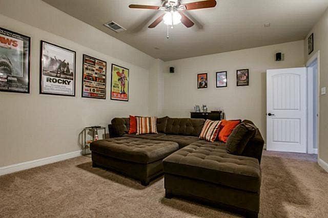 817 Deer Ridge Trail, McKinney, TX 75072 media room showing furniture