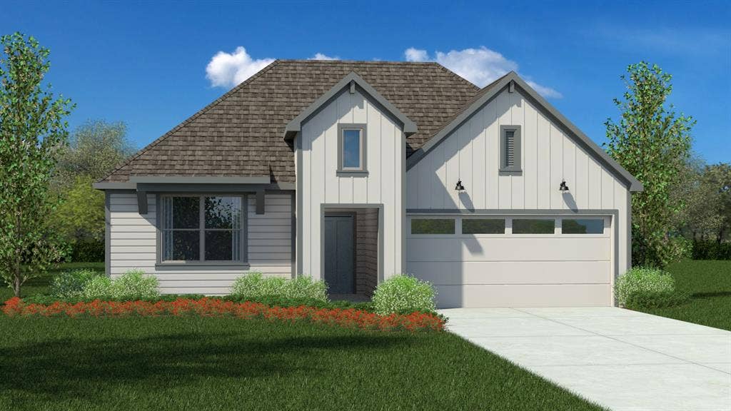 2812 MCCORMICK Street, Denton, TX 76205 Front Elevation-D.R. Horton's Kingbird floor plan elevation-J- All Home and community information, including pricing, included features, terms, availability and amenities, are subject to change at any time without notice or obligation. All Drawings, pictures, photographs, video, square footages, floor plans, elevations, features, colors and sizes are approximate for illustration purposes only and will vary from the homes as built.