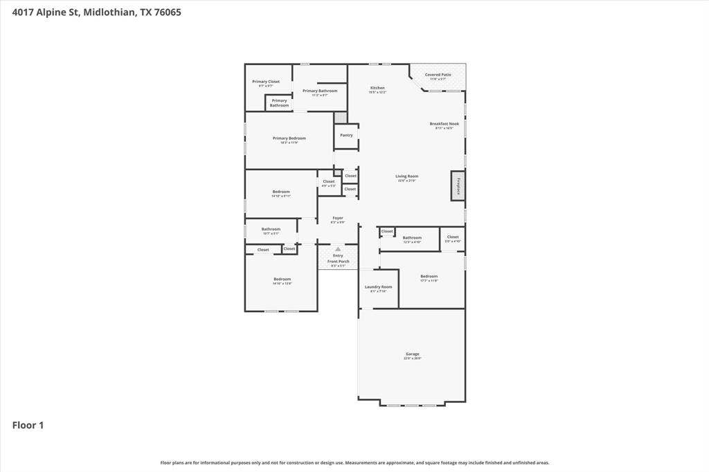 4017 Alpine Street, Midlothian, TX 76065 Floor plan