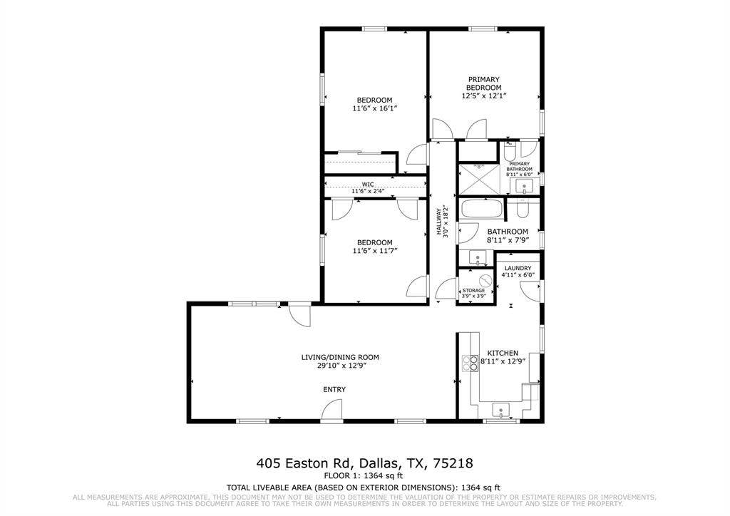 405 Easton Road, Dallas, TX 75218 Floor plan