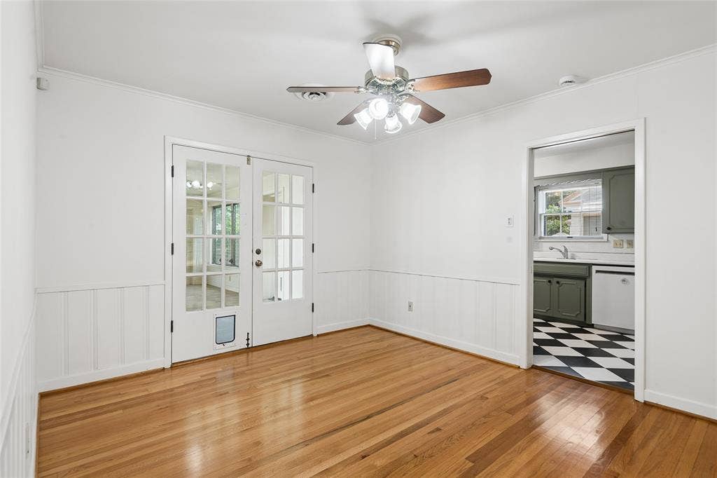 3616 Harwen Terrace, Fort Worth, TX 76109 Dining room with view of the sunroom