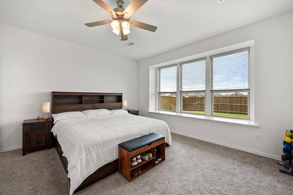 2325 Volans Drive, Haslet, TX 76052 Spacious primary bedroom on the main floor.
