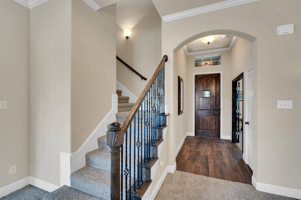 A welcoming foyer that allows you to conveniently enter the main living area as well as the office, study room.