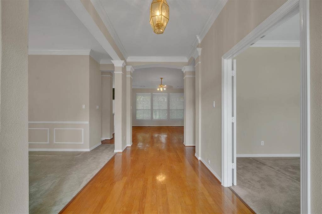Entry way of home. office on the right and Dinning room and 2nd front bedroom on left