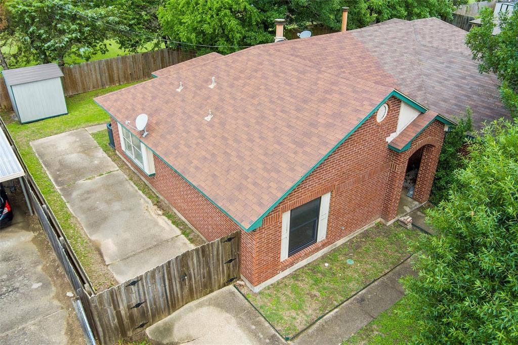 View from above of property