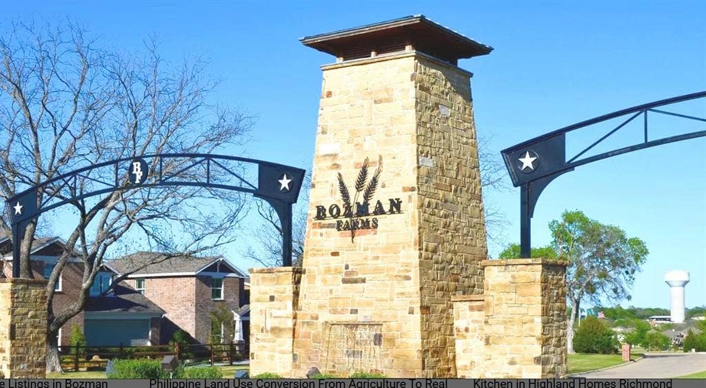 1214 Cedar Branch Drive, Wylie, TX 75098 Stone entry monument featuring "Bozman Farms" inscription