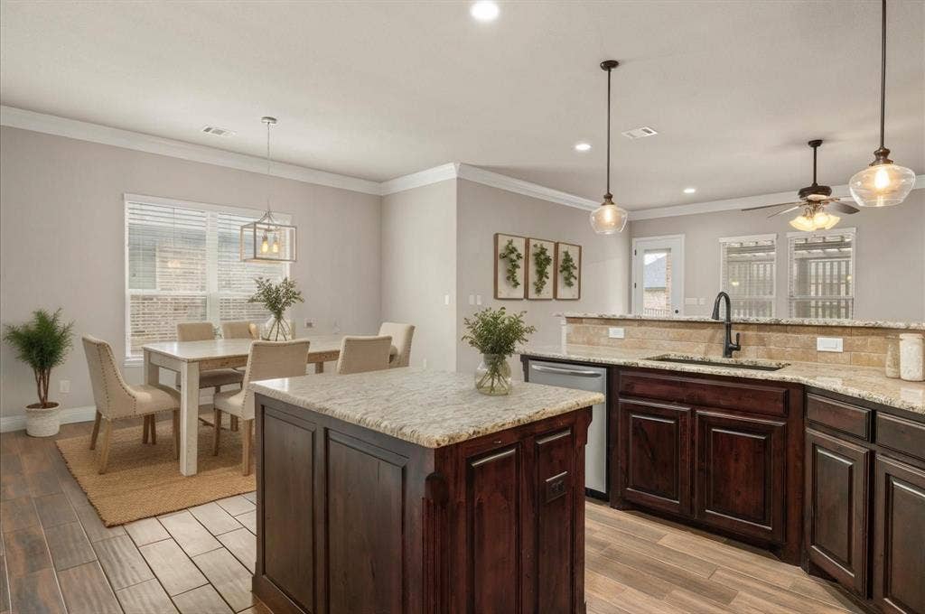 2038 Clive Drive, Granbury, TX 76048 Virtually Stage Kitchen and Dining Room