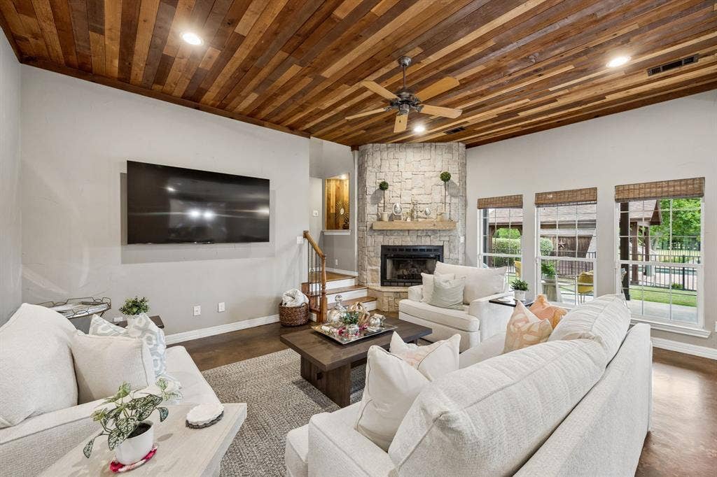 1700 Rock Ridge Road, Lucas, TX 75002 Enjoy the lovely view of the pool and beautiful property!