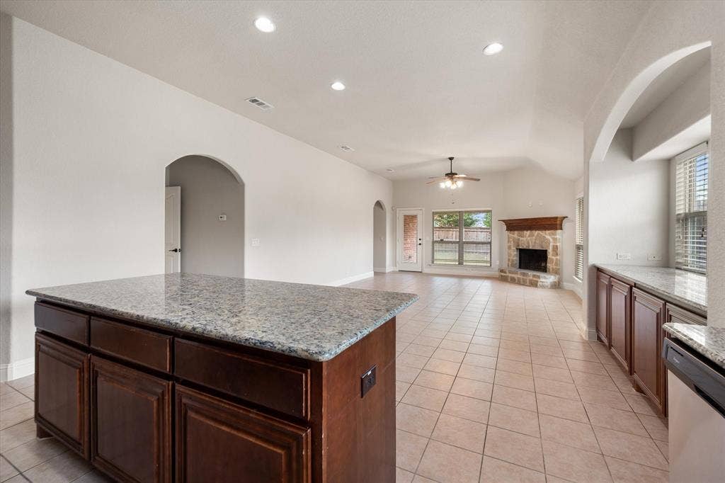 View from kitchen into the living area
