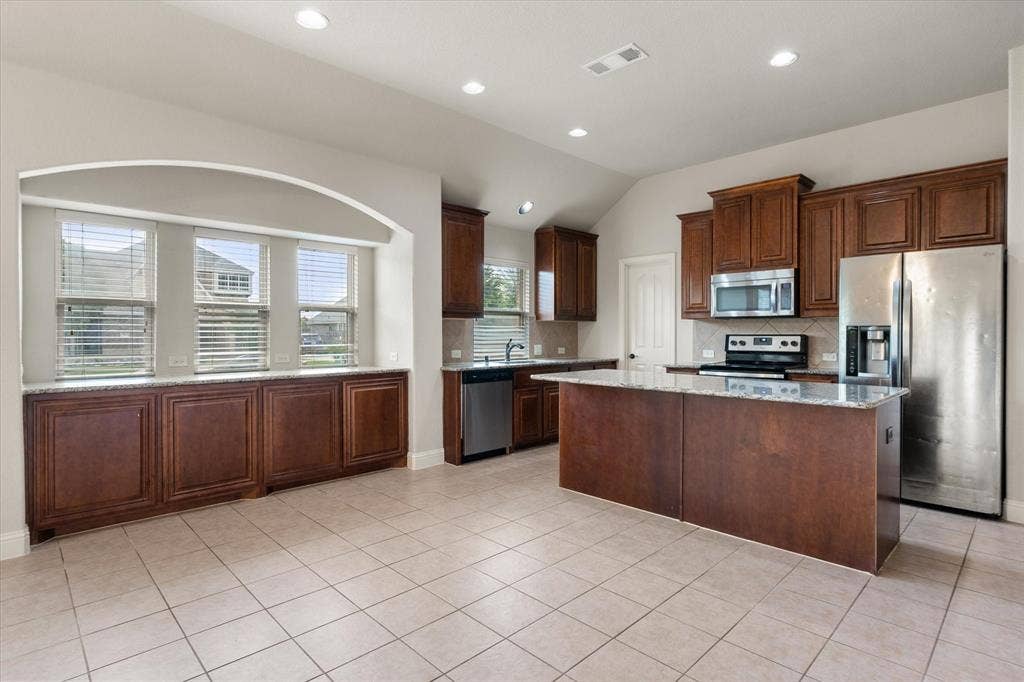 Kitchen view with lots of space