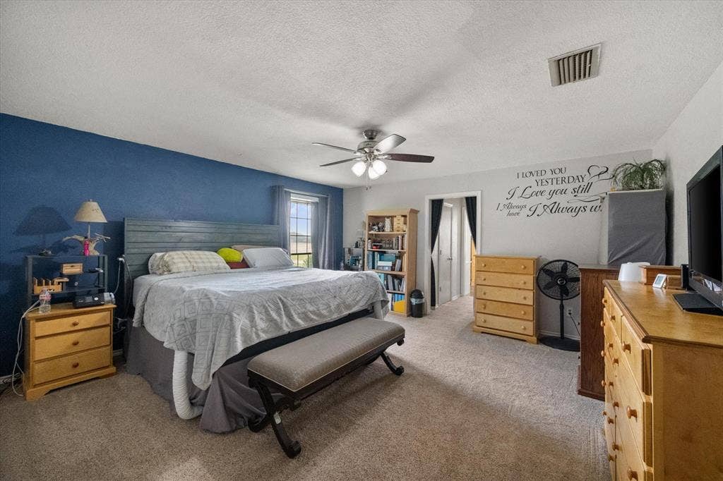 The expansive master suite comes in at just over 16' x 16'! You could add an office or sitting area in here.