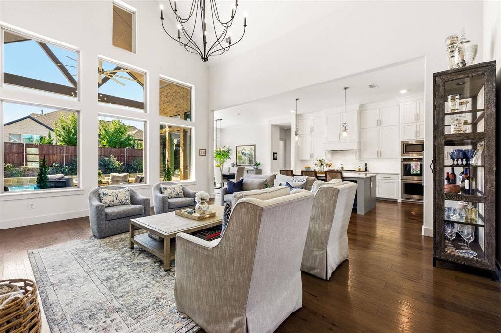 404 Travelers Terrace, Argyle, TX 76226 You'll love the flow between the living room, the kitchen & the dining area.