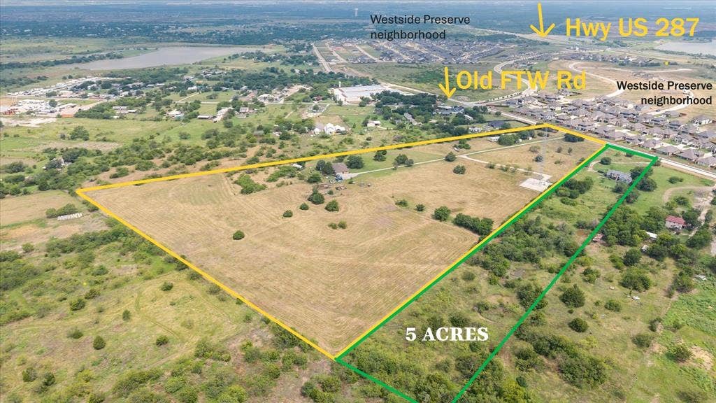 Notice how close to close to US 287 this is! -- Far enough off the highway to not be noisy, but close enough to have quick access. Also notice the sprawling upscale Westside Preserve neighborhood, a master planned community in the works.