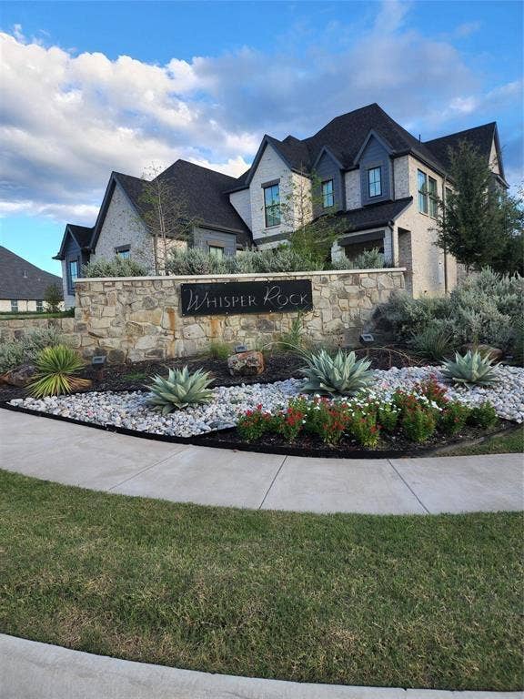 1203 Chapel Drive, Rockwall, TX 75032 Stone-clad entry monument with integrated signage