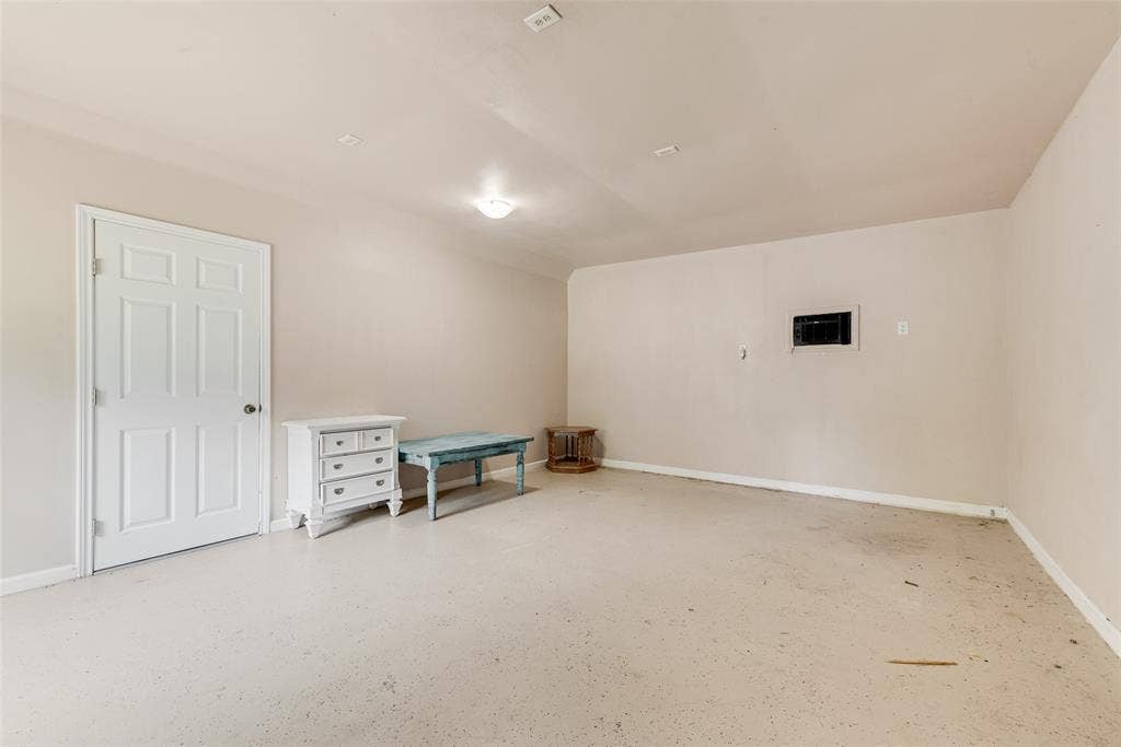 Office area in detached garage with wall A/C